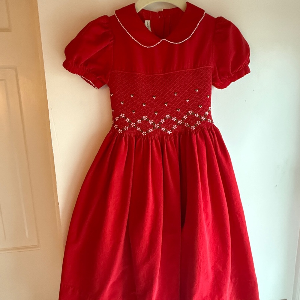 Girls Smocked Holiday Dress